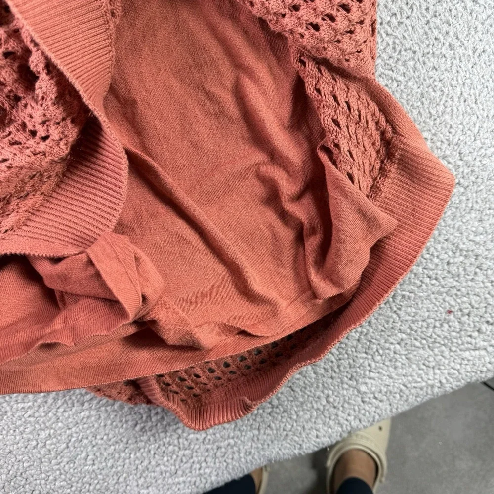 Haven Well Within Dress Womens L Midi Open Knit Cami Lined Short‎ Sleeve Resort